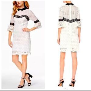 Nanette by Nanette Lepore Lace Crochet Mini Collar Dress NWOT SIZE 14